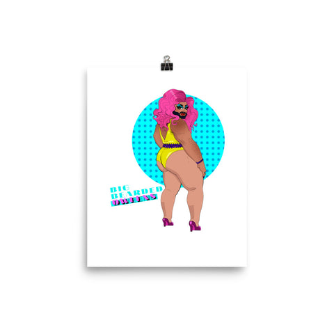 Bearded Glam Qween Poster Print.
